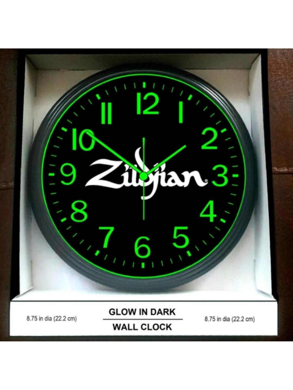 Zildjian Cymbal Drum Room Music Studio Glow In The Dark Wall Clock